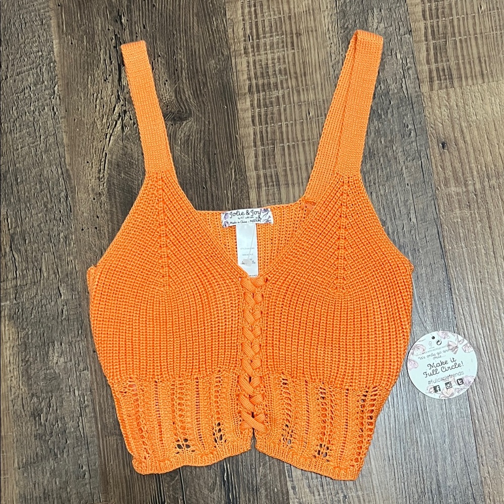 Orange Crochet Crop Top